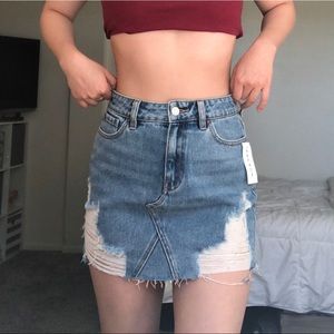 NWT Pacsun Ripped Denim Mini Skirt
